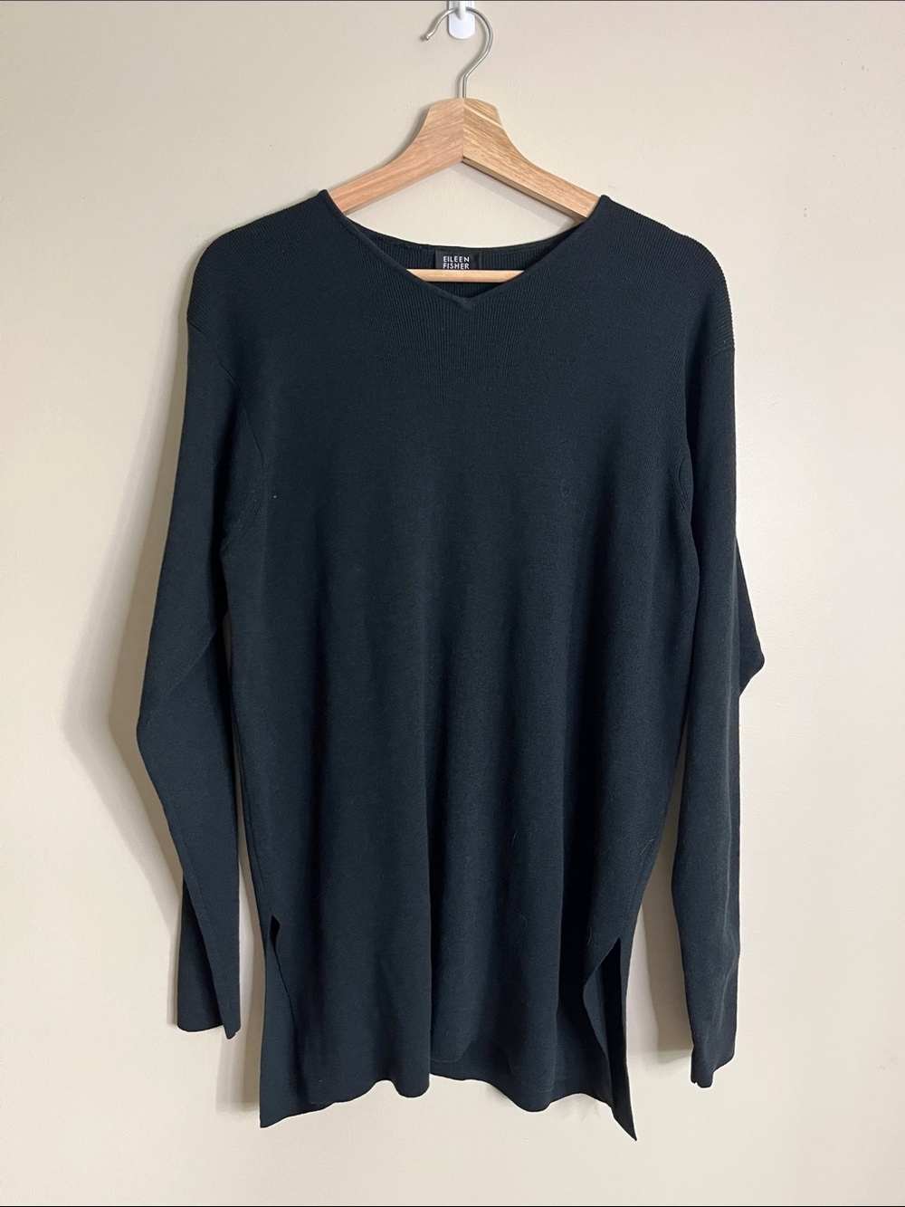 Eileen Fisher slub knit lagenlook sweater dress size large
